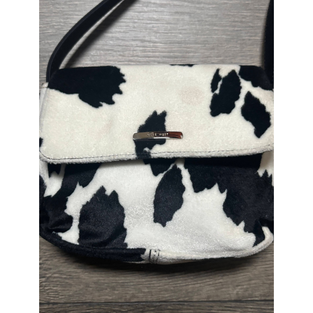Nine West Black and White Cow Print Shoulder Bag - Picture 5 of 15
